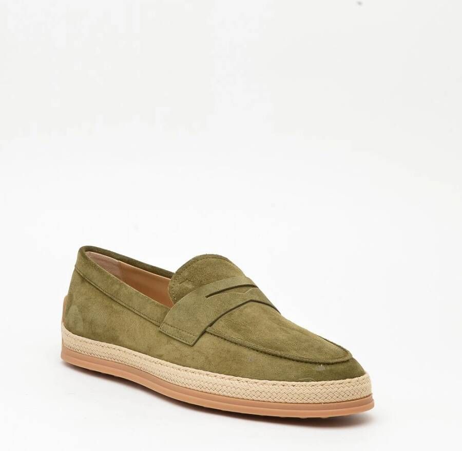 TOD'S Groene Suède Mocassin Green Heren