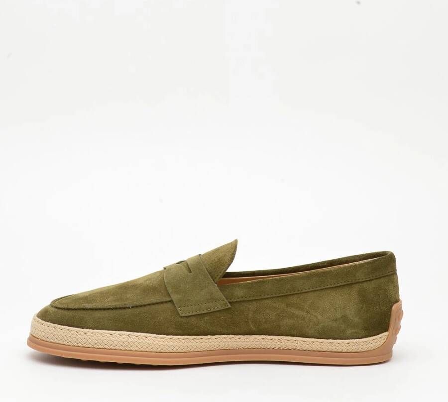 TOD'S Groene Suède Mocassin Green Heren