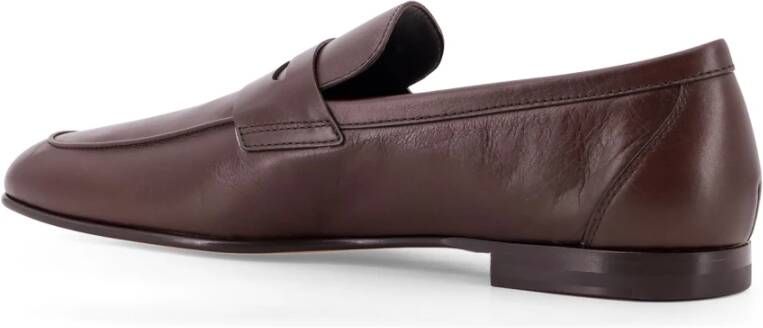 TOD'S Italiaanse leren instapper met monogram Brown Heren