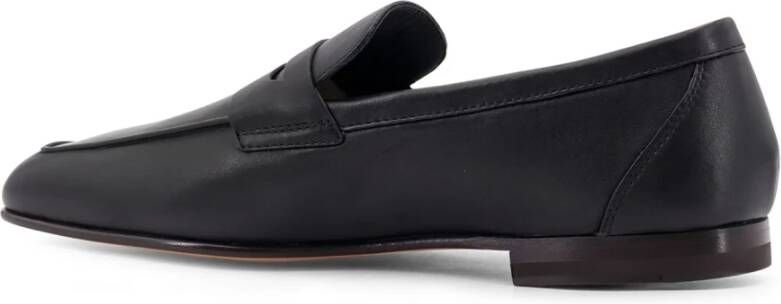 TOD'S Italiaanse leren loafer met vierkante neus Black Heren