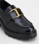 TOD'S Italiaanse leren mocassins met metalen detail Black Dames - Thumbnail 5