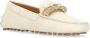 TOD'S Ivoor Leren Loafers met Metalen Details Beige Dames - Thumbnail 3