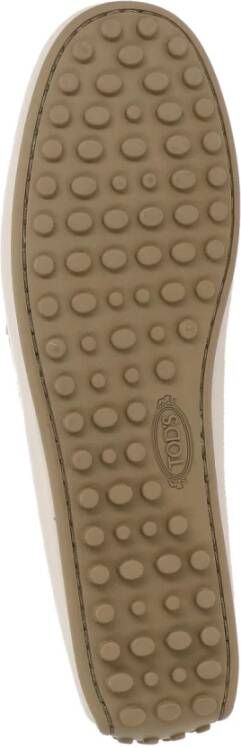 TOD'S Ivoor Leren Loafers met Strikdetail Beige Dames