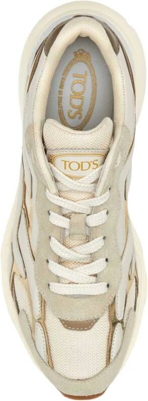 TOD'S Ivory Leren Mesh Sneakers White Dames