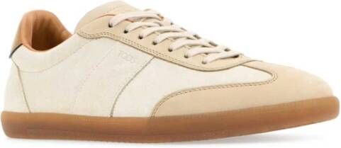 TOD'S Ivory Suede Sneakers White Heren