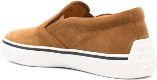 TOD'S Karamelbruine Elastische Platte Schoenen Brown Heren