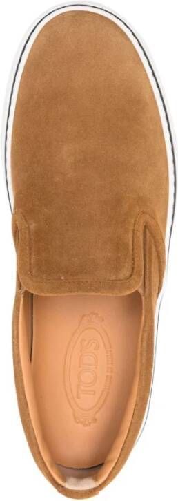 TOD'S Karamelbruine Elastische Platte Schoenen Brown Heren