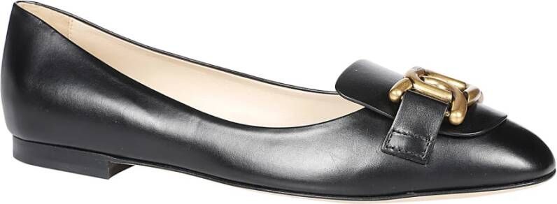 TOD'S Ketting Ballerinas in Zwart Leer Black Dames