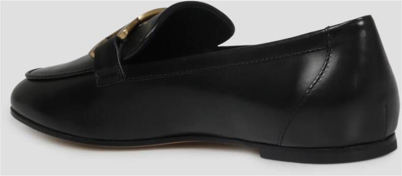 TOD'S Ketting Horsebit Leren Loafers Black Dames