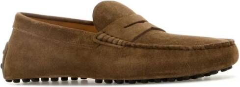 TOD'S Klassieke Bruine Suède Loafers Brown Heren