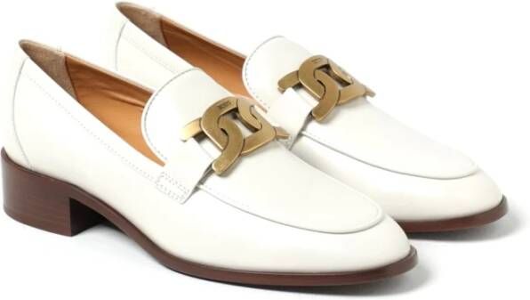 TOD'S Klassieke Leren Instappers White Dames