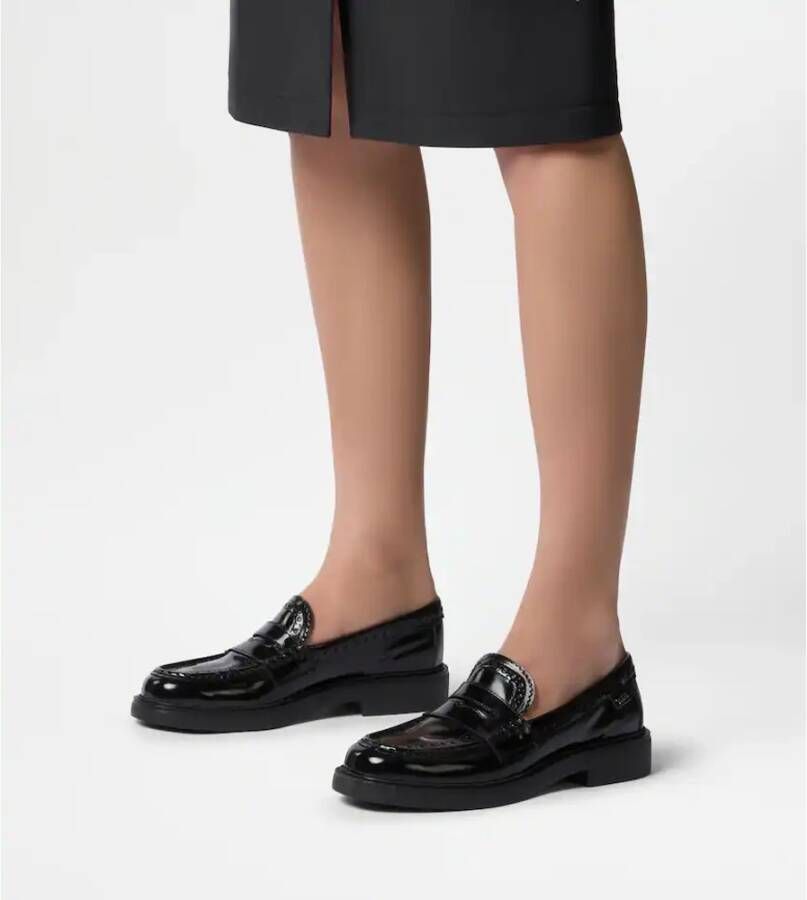 TOD'S Klassieke Leren Loafers Black Dames