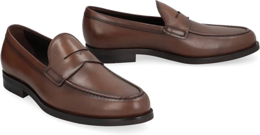 TOD'S Klassieke leren loafers Brown Heren