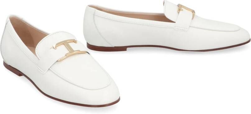 TOD'S Klassieke leren loafers White Dames