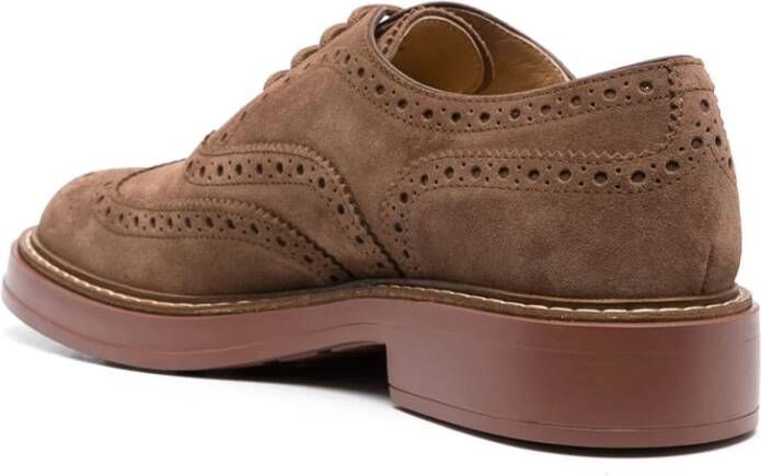 TOD'S Klassieke Oxford Schoenen van Zwart Leer Brown Heren