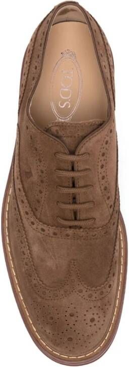 TOD'S Klassieke Oxford Schoenen van Zwart Leer Brown Heren