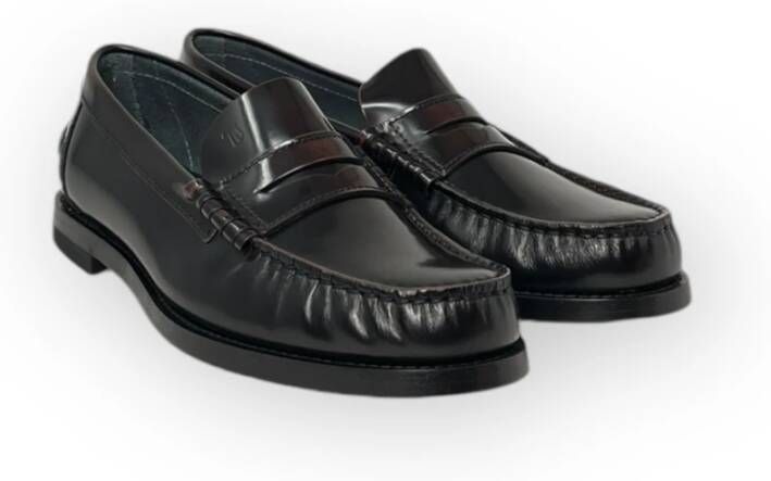 TOD'S Klassieke rubberen zool mocassinschoenen Black Dames