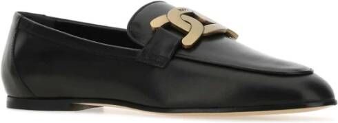 TOD'S Klassieke zwarte leren loafers Black Dames