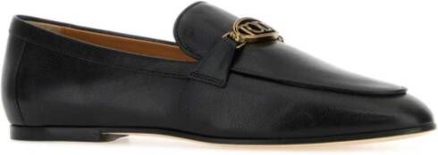 TOD'S Klassieke Zwarte Leren Loafers Black Dames