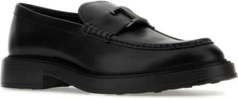 TOD'S Klassieke Zwarte Leren Loafers Black Heren