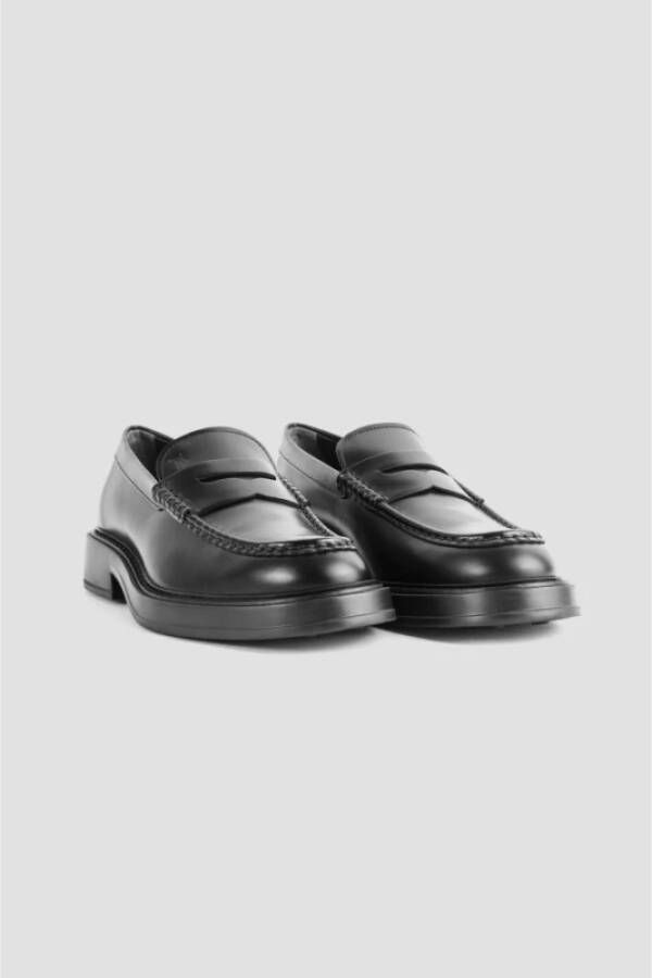 TOD'S Klassieke Zwarte Leren Loafers Black Heren