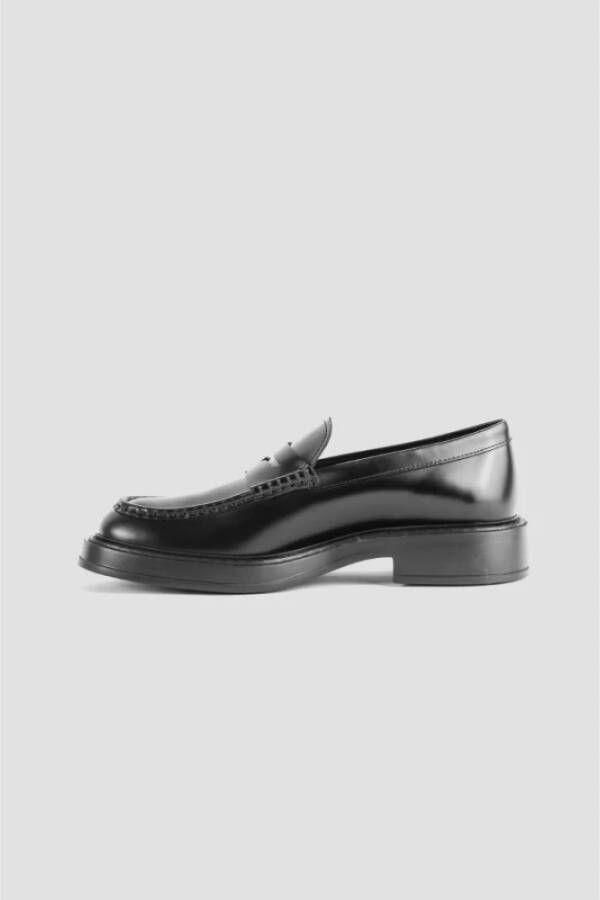 TOD'S Klassieke Zwarte Leren Loafers Black Heren