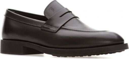 TOD'S Klassieke Zwarte Leren Loafers Black Heren