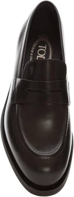 TOD'S Klassieke Zwarte Leren Loafers Black Heren