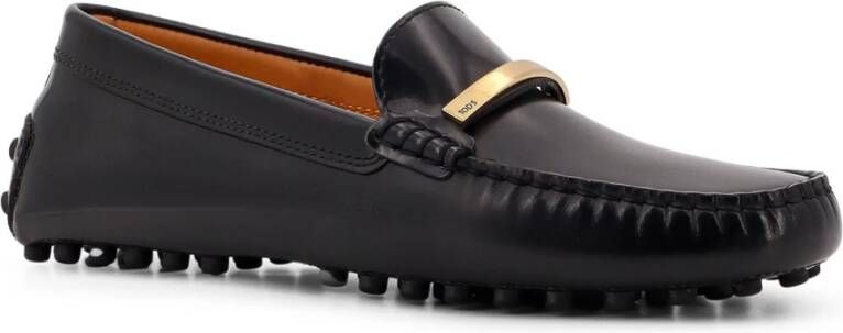 TOD'S Lakleren Loafer met Metalen Detail Black Dames