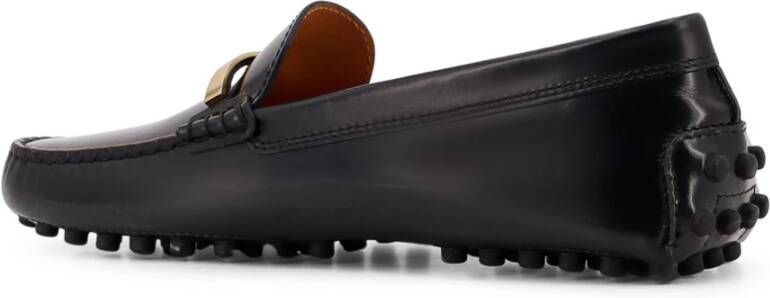 TOD'S Lakleren Loafer met Metalen Detail Black Dames