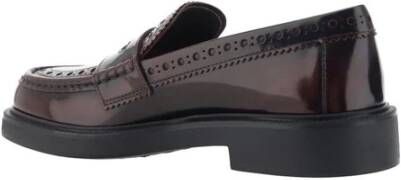 TOD'S Lakleren Loafers met Blokhak Brown Dames