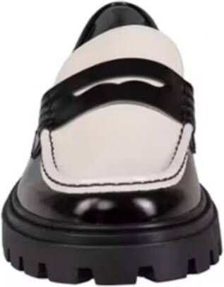 TOD'S Leren Bicolor Mocassins met Front Cut Black Dames