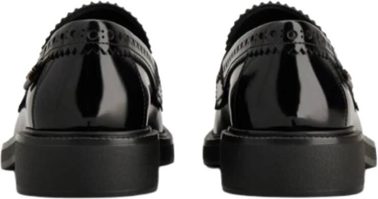 TOD'S Leren Brogue Loafers Black Dames