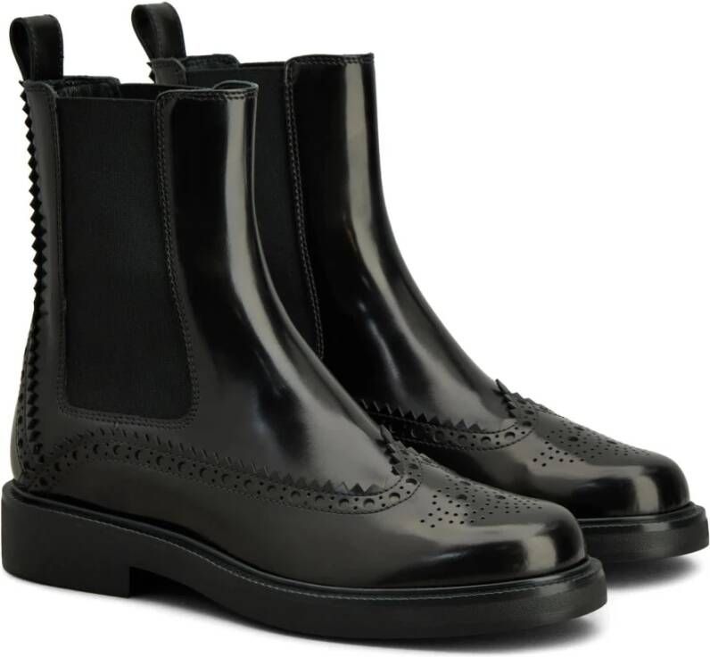 TOD'S Leren Enkellaars Black Dames