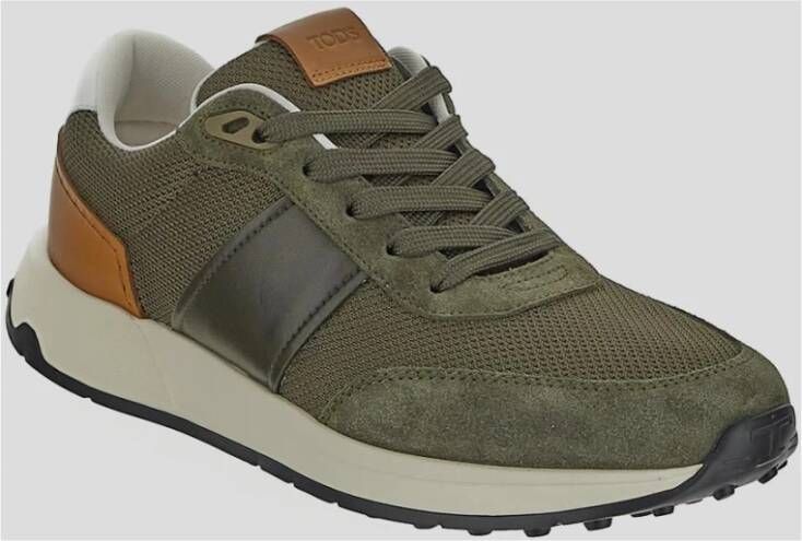 TOD'S Leren hardloopschoen Green Heren