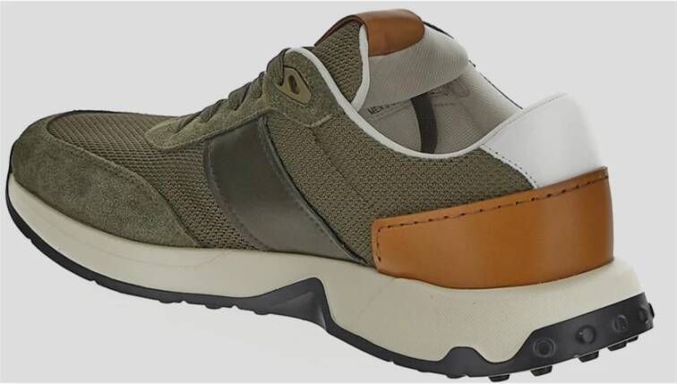 TOD'S Leren hardloopschoen Green Heren