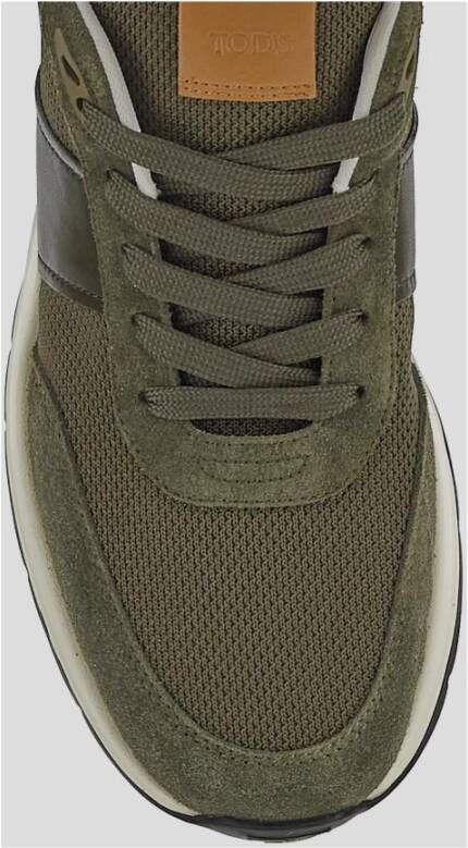 TOD'S Leren hardloopschoen Green Heren