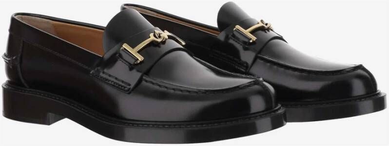 TOD'S Leren Horsebit Loafers Zwart Italië Black Dames