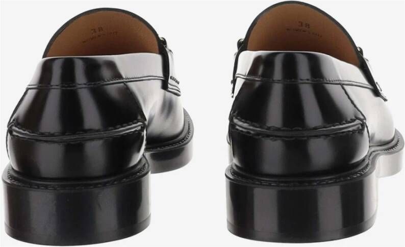 TOD'S Leren Horsebit Loafers Zwart Italië Black Dames