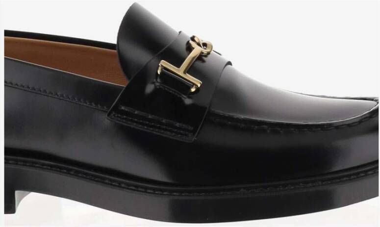 TOD'S Leren Horsebit Loafers Zwart Italië Black Dames