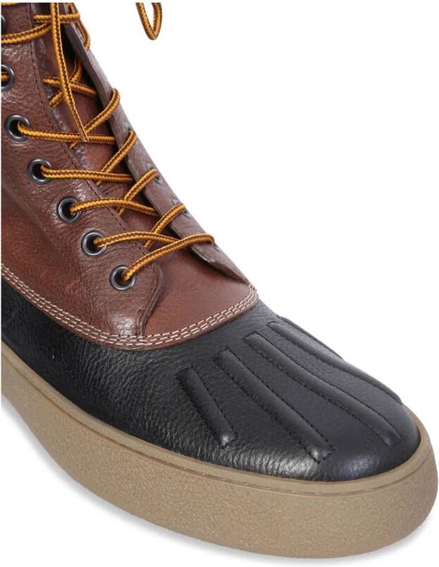 TOD'S Leren laarzen met zijlogo detail Brown Dames