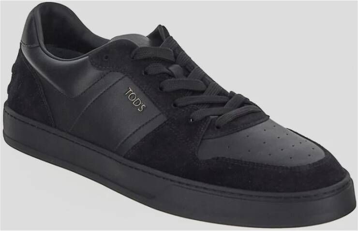 TOD'S Leren Lace-Up Sneaker Black Heren