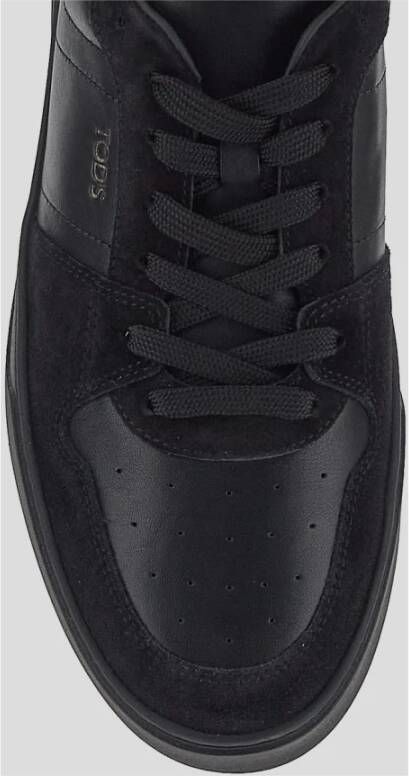 TOD'S Leren Lace-Up Sneaker Black Heren