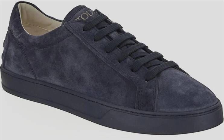 TOD'S Leren Lace-Up Sneaker Blue Heren