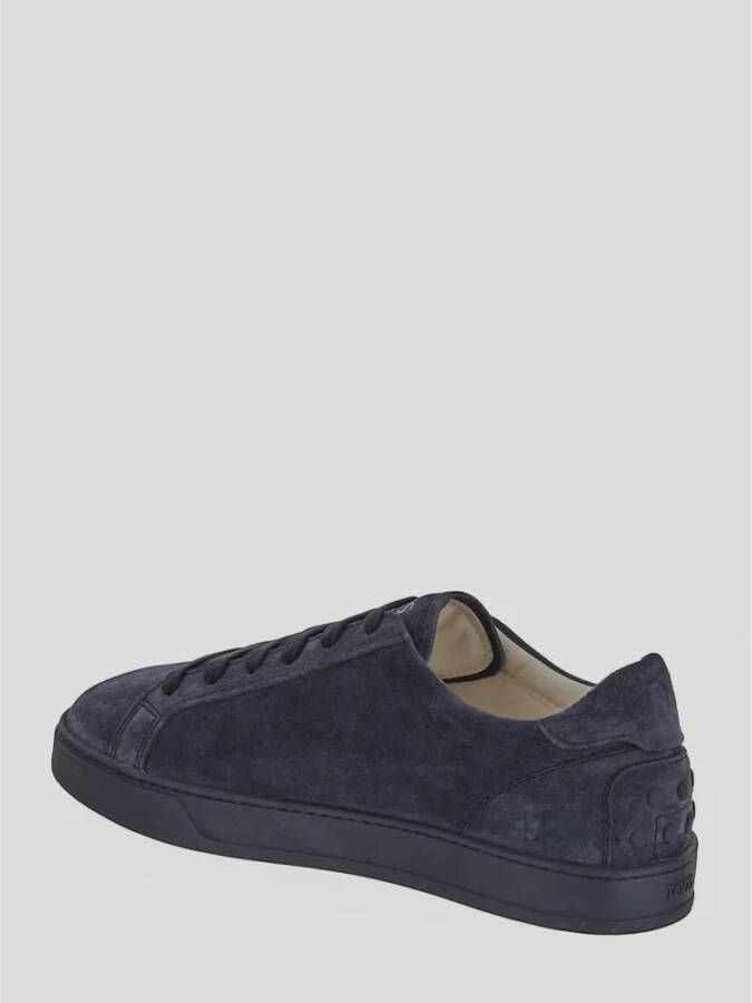 TOD'S Leren Lace-Up Sneaker Blue Heren