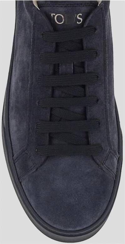 TOD'S Leren Lace-Up Sneaker Blue Heren