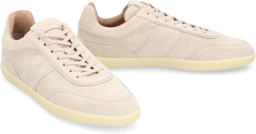 TOD'S Leren Lage Sneakers Beige Heren