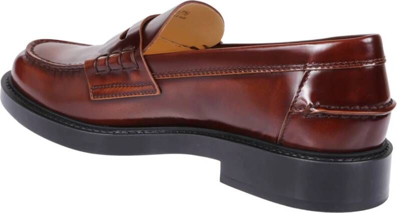 TOD'S Leren Loafer met Rubberen Zool Brown Dames