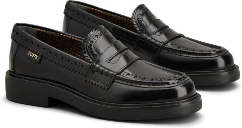 TOD'S Leren Loafer Schoen Black Dames