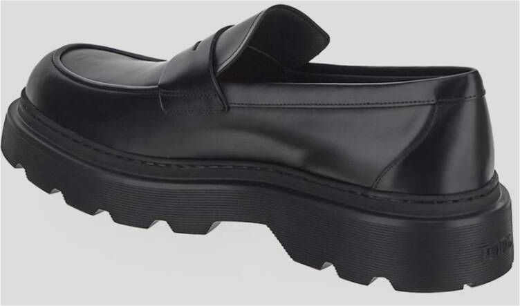 TOD'S Leren Loafer Schoen Black Heren